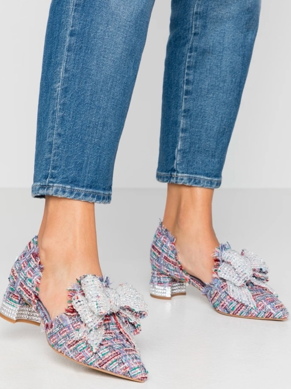 🆕{Jeffrey Campbell} Valensia Pumps in Blue Multi Tweed - Picture 4 of 16